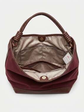 Jen & Co. 2542 Vegan Nylon Bucket Bag in Burgundy